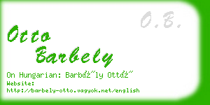 otto barbely business card